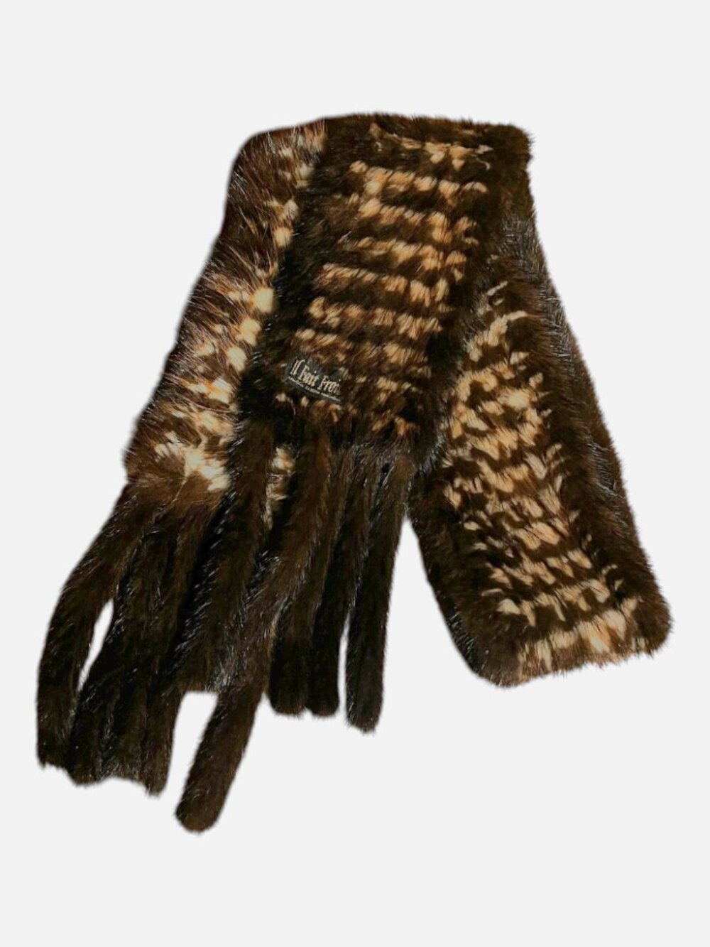 Vintage Il Fait Froid Genuine Mink Fur Scarf Brown